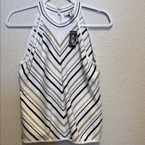 NWT White House Black Market Chevron Striped Top